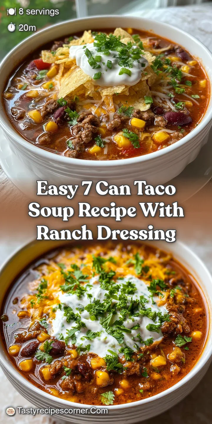 A close-up of chunky, colorful taco soup. Visible textures include plump beans, juicy tomatoes, and vibrant corn kernels i...