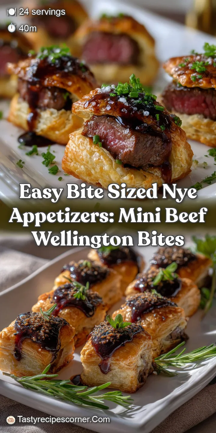 Close-up of a flaky, golden-brown appetizer. Tender beef peeks through the pastry, promising a rich and savory bite. Visua...