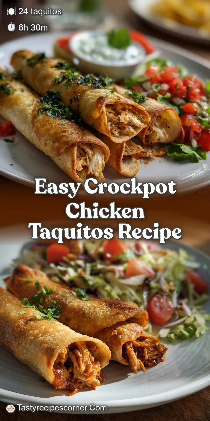 Close-up reveals flaky, golden-brown taquito shell bursting with tender chicken, hinting at savory, satisfying flavors and...