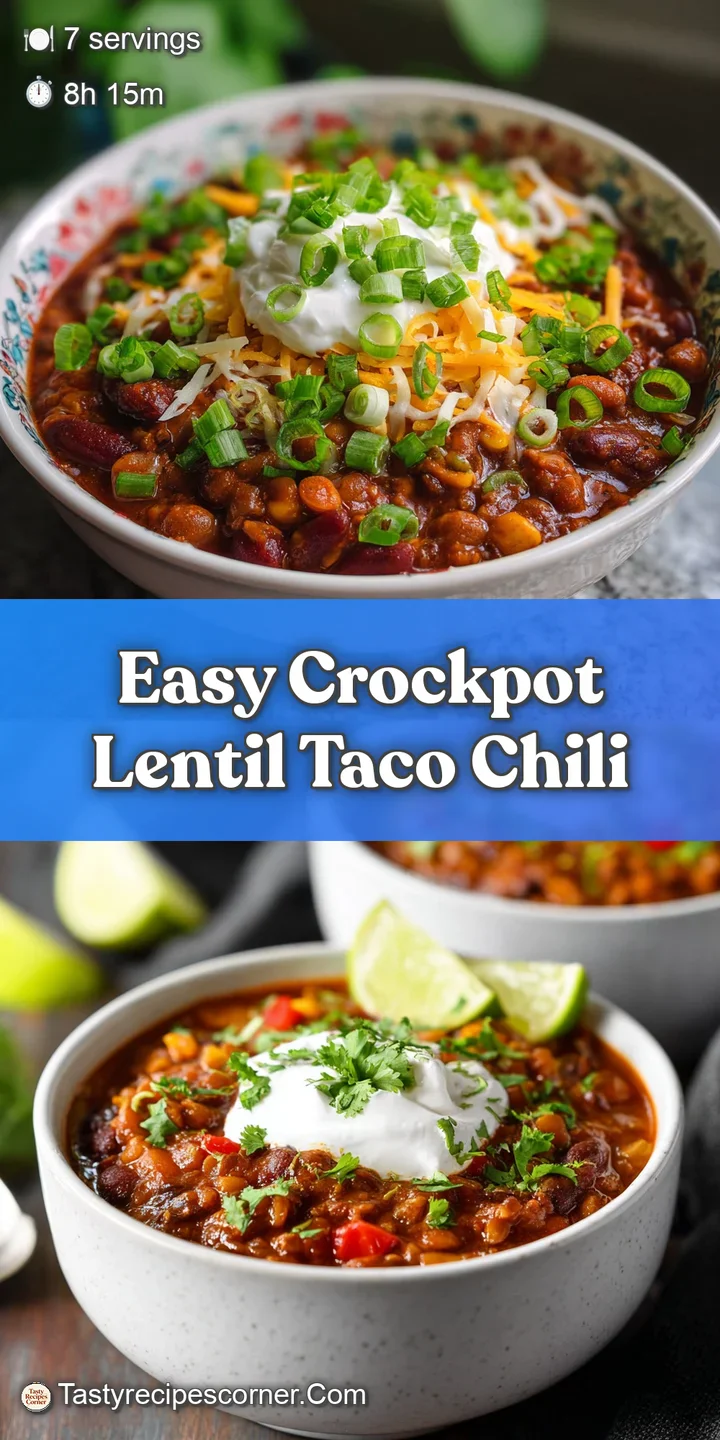Close-up of rich lentil chili with a velvety, chunky texture. Topped with fresh cilantro, hints of spice, & a delicious ar...