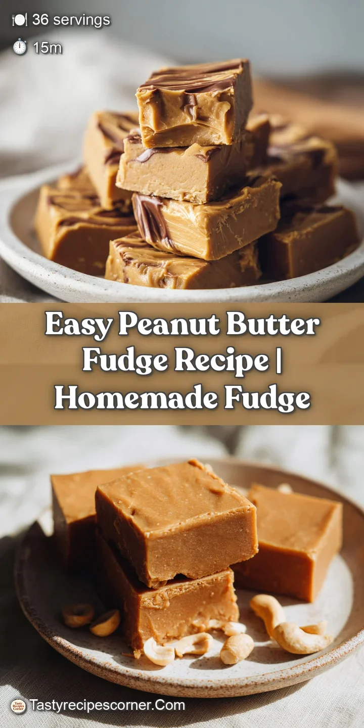 Close-up of peanut butter fudge, showcasing its smooth surface and textured peanut butter swirl with visible salt.