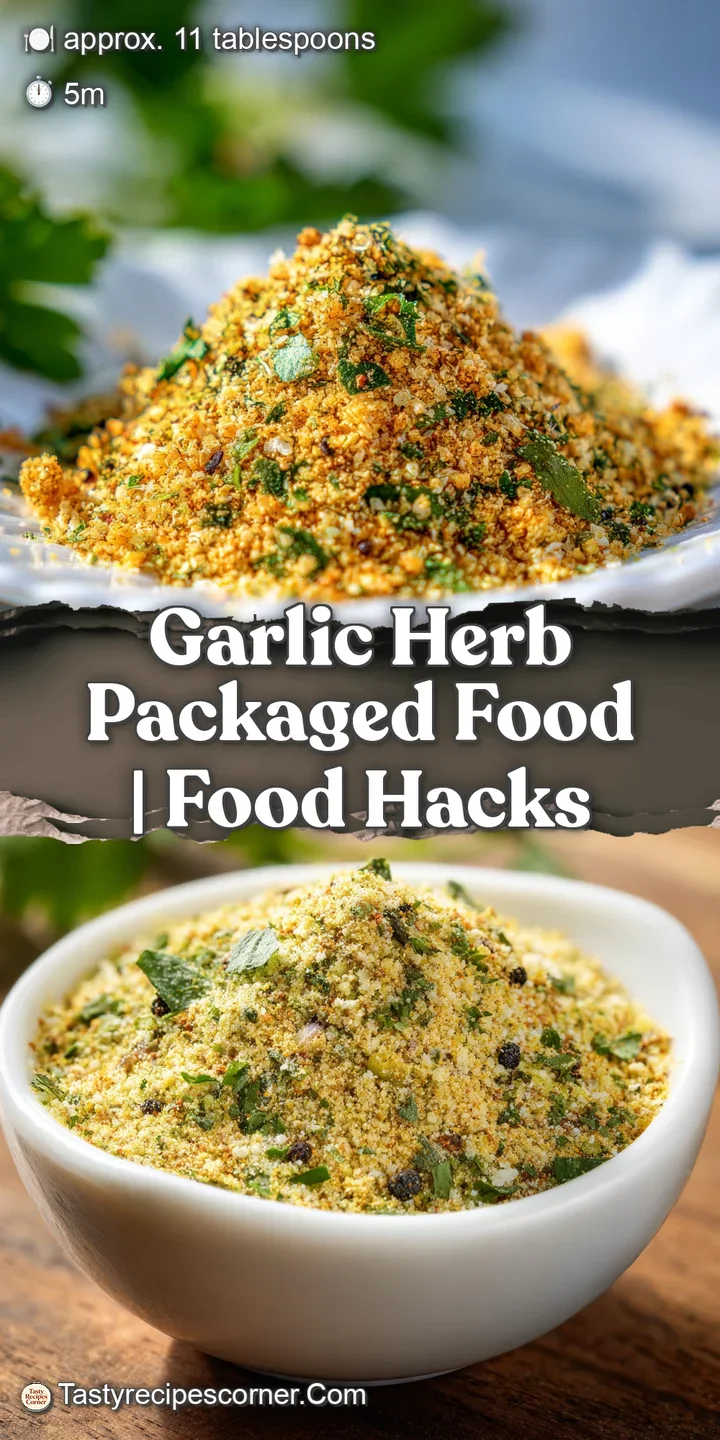 Extreme close-up of glistening golden garlic and vibrant green herbs with visible salt crystals and a buttery sheen.