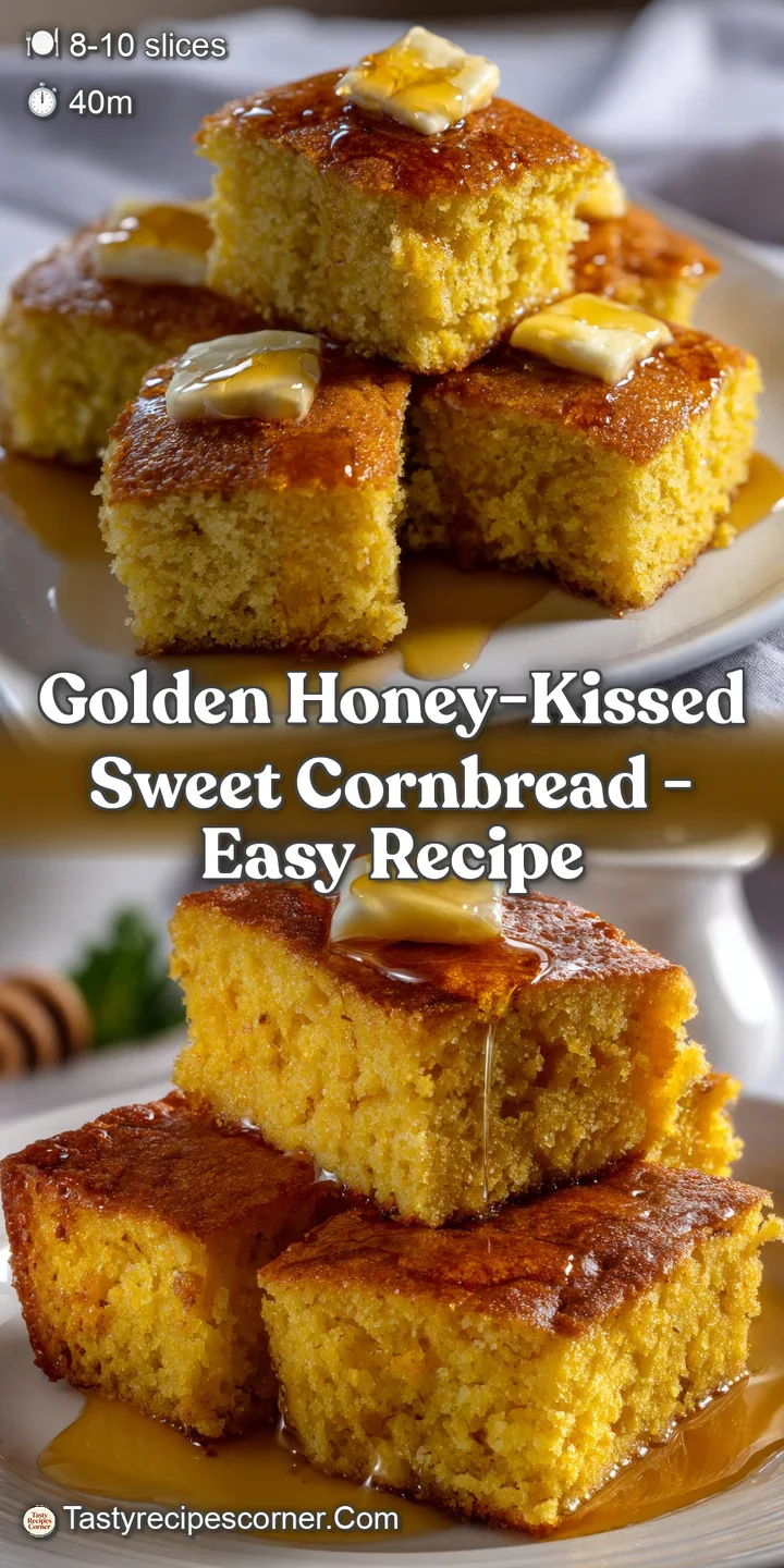Golden Honey-Kissed Sweet Cornbread - Easy Recipe