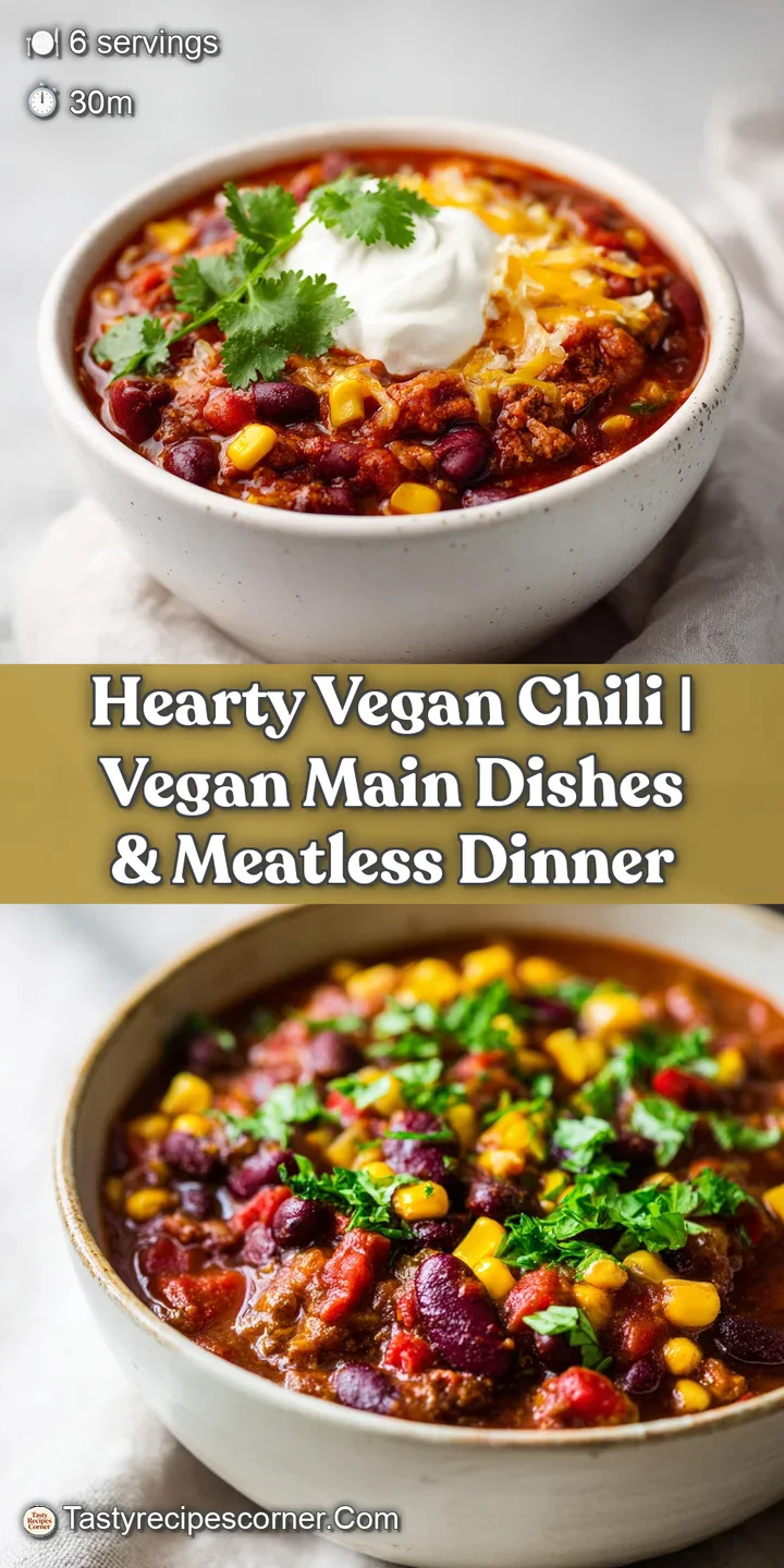 Close-up of bubbling, hearty vegan chili, showcasing tender red lentils and savory spices in a warm, inviting texture.