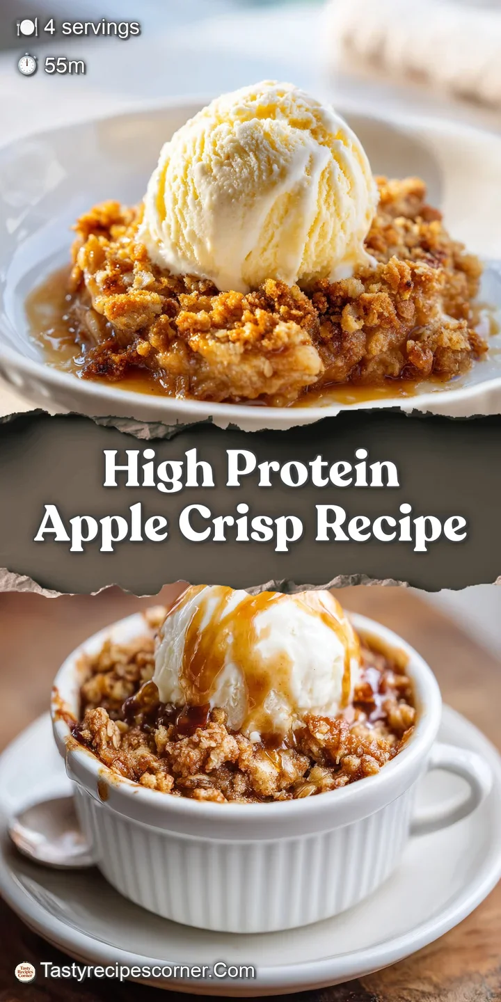 Close-up of bubbly, baked apple crisp. Sweet juices glisten amidst a crumble topping, showcasing the dessert's tempting te...