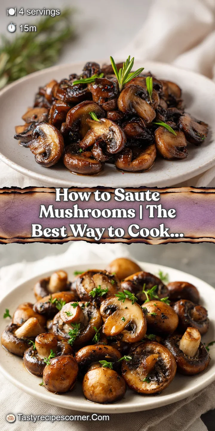 Close-up of tender, deeply browned mushrooms with a rich, buttery sheen catching the light.