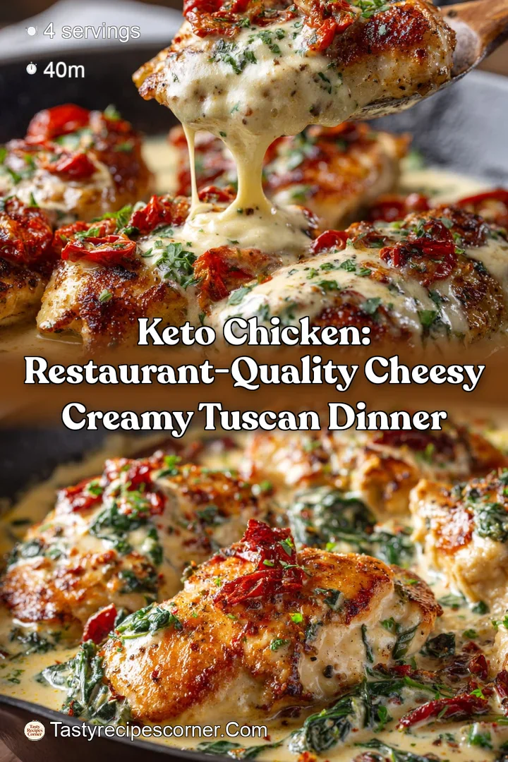 Keto Chicken: Restaurant-Quality Cheesy Creamy Tuscan Dinner
