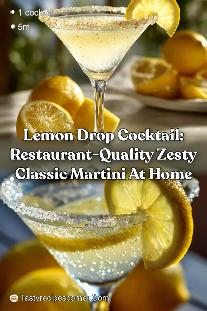 Lemon Drop Cocktail: Restaurant-Quality Zesty Classic Martini at Home