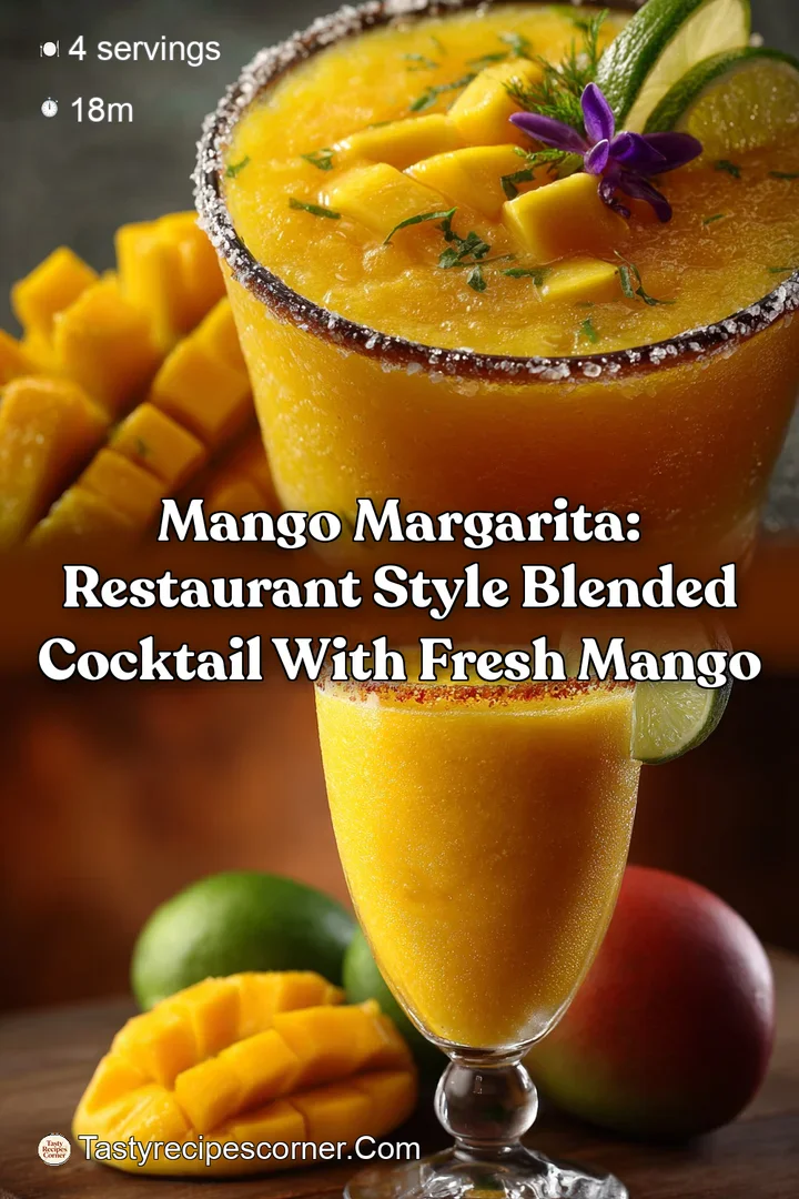 Mango Margarita: Restaurant Style Blended Cocktail with Fresh Mango
