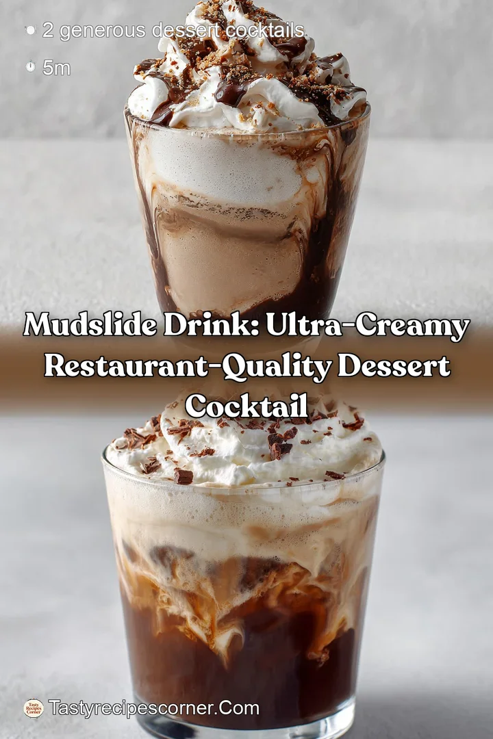 Mudslide Drink: Ultra-Creamy Restaurant-Quality Dessert Cocktail