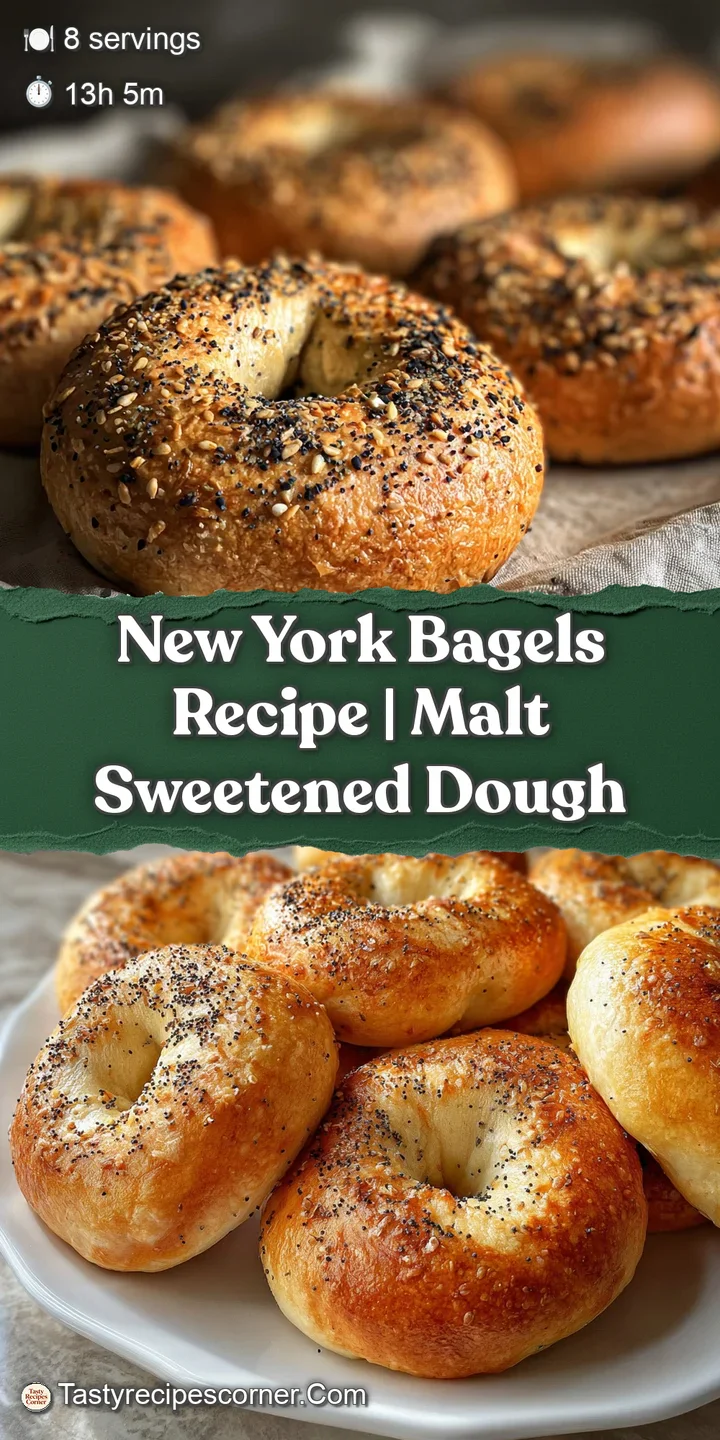 Close-up of a glossy, golden-brown bagel with tiny bubbles on its surface. The texture appears dense, chewy, and wonderful...