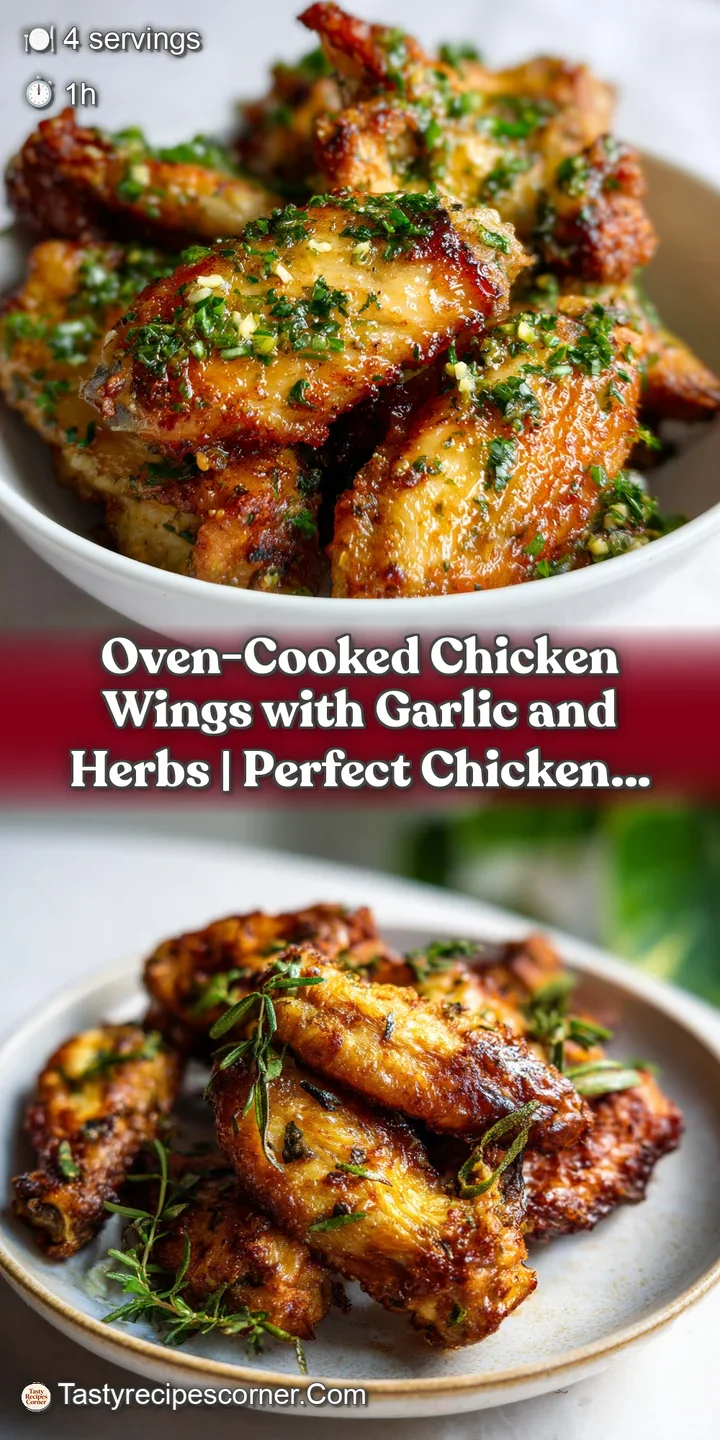 Juicy chicken wing section with a beautifully browned, crackly skin, glistening under a sprinkle of vibrant green herbs.