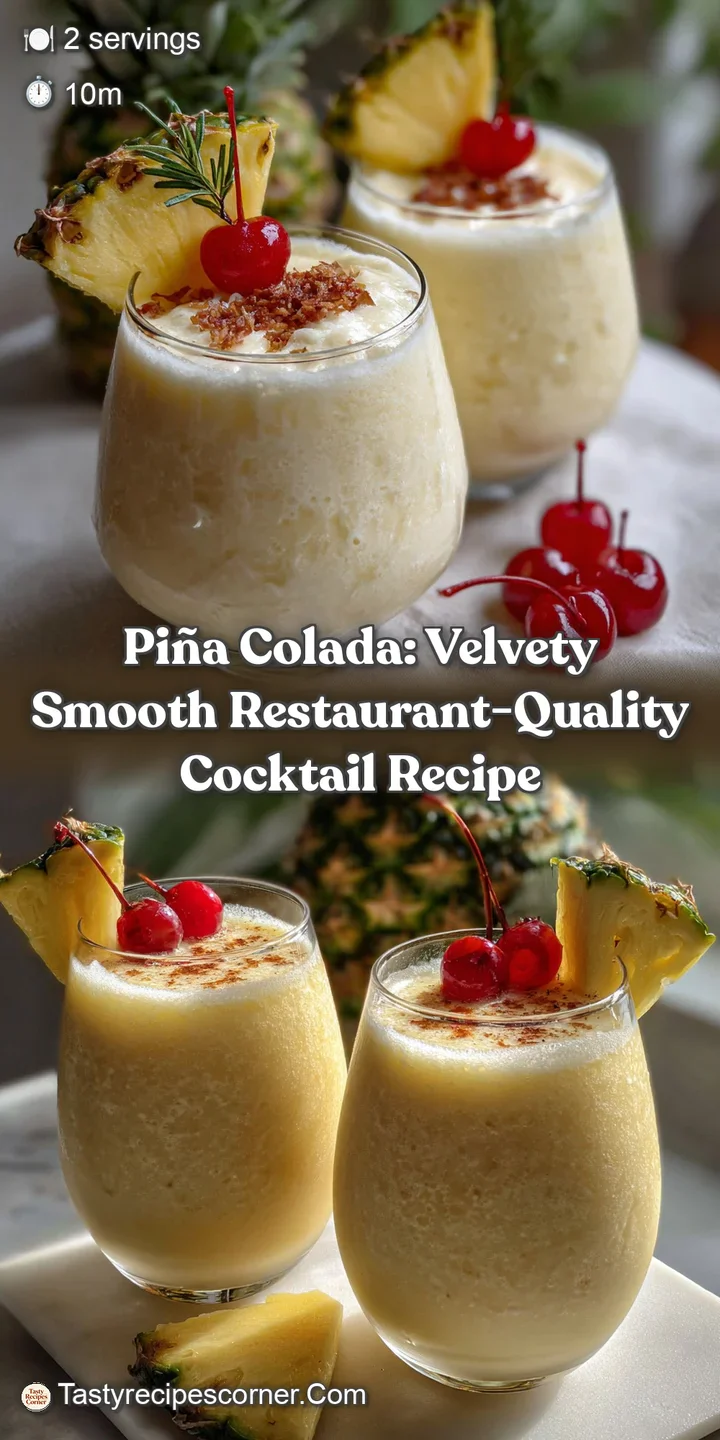 Pi&ntilde;a Colada: Velvety Smooth Restaurant-Quality Cocktail Recipe