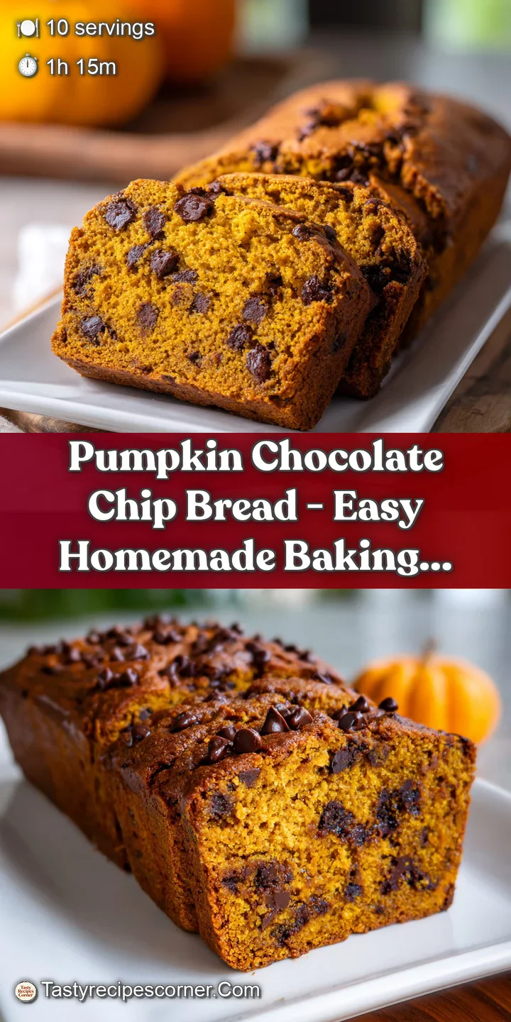 Close-up of a moist pumpkin bread crumb, studded with melted dark chocolate chips, promising deliciousness.