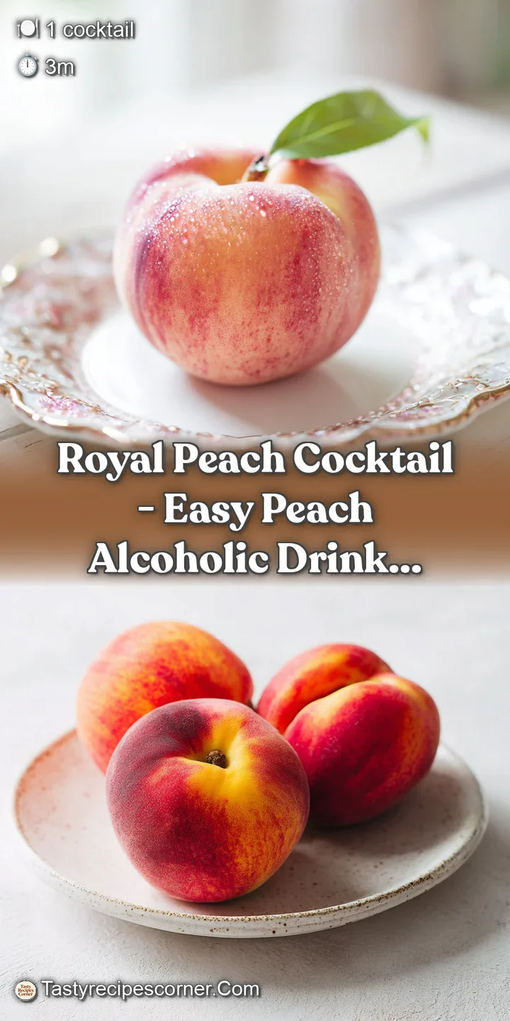 Close-up of frosted glass rim holding a sparkling, light orange cocktail with a juicy peach slice garnish.