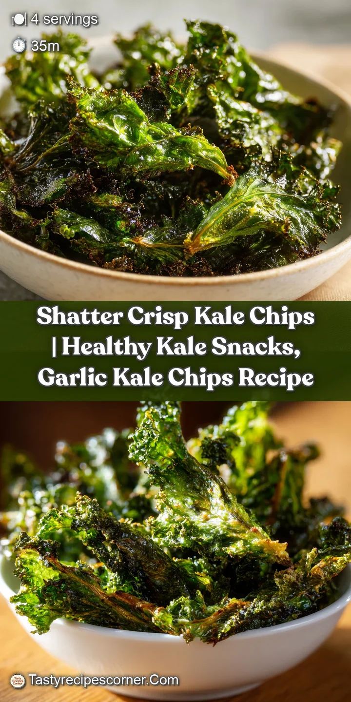 Close-up of brittle, emerald green kale chips with slightly browned edges, offering a satisfying crunch visual.