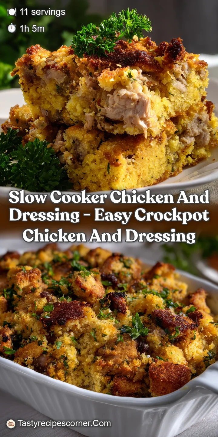 Slow Cooker Chicken And Dressing - Easy Crockpot Chicken And Dressing