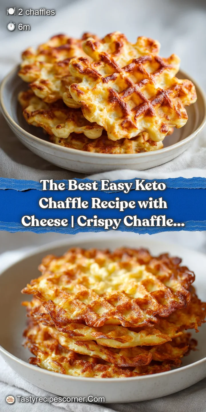 Close-up of a perfectly crisp, golden chaffle revealing a gooey, melted cheese center.