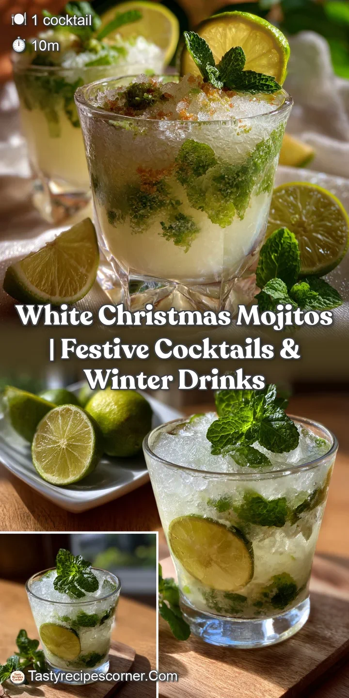 Close-up of a creamy white cocktail with floating mint leaves and flecks of coconut; cool and refreshing, perfect for a ce...