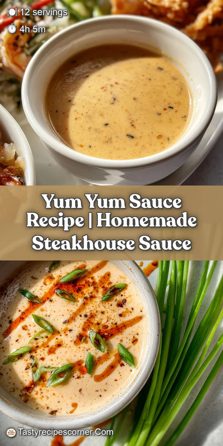 Close-up of luscious Yum Yum sauce, showcasing its smooth texture and inviting pale pink hue, hinting at its sweet and sav...