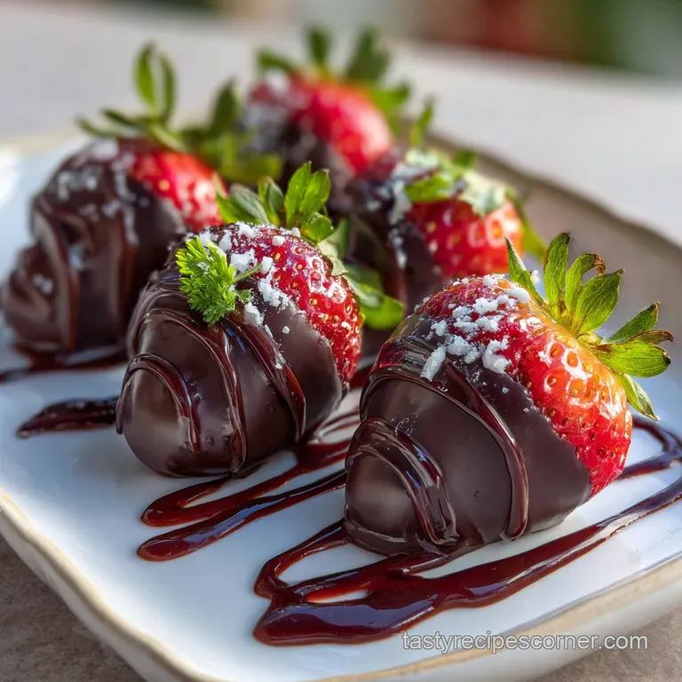 3-Ingredient Chocolate Covered Strawberry Fancy Easy Dessert with Dark Chocolate