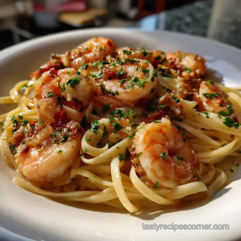 The Ultimate Creamy Shrimp Pasta: 30-Minute Linguine presentation