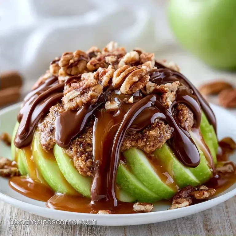 Apple Nachos with Caramel and Peanut Butter