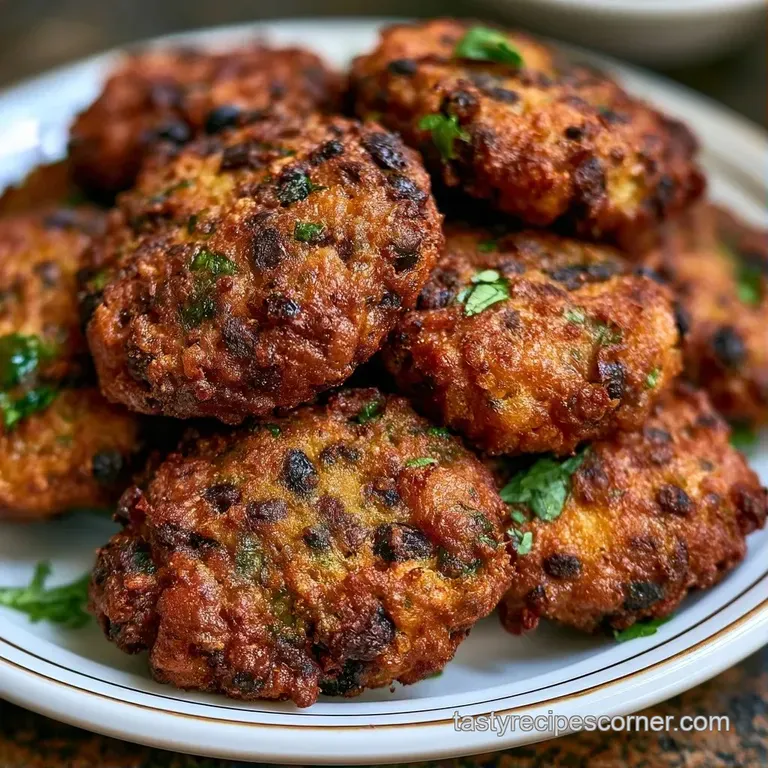 Three crispy bean patties arranged on a slate platter with vibrant avocado slices and a drizzle of spicy chipotle sauce.