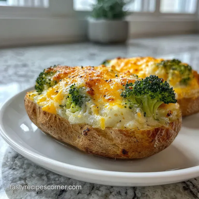 Broccoli and Cheddar Twice Baked Potato