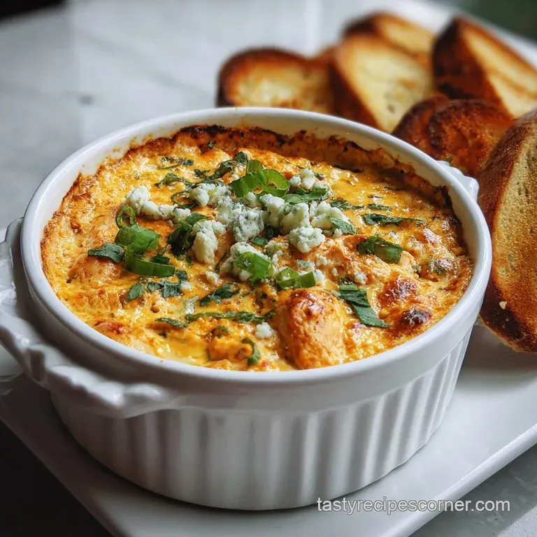 Buffalo Chicken Dip Recipe with Blue Cheese: Oven Baked