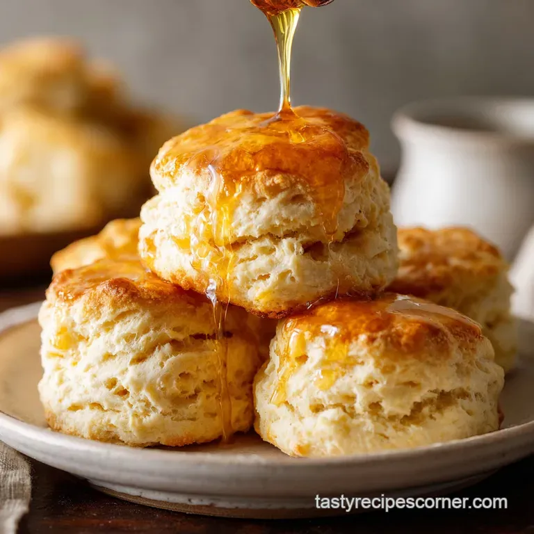 Fluffy Homemade Buttermilk Biscuits with Honey Butter