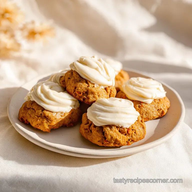 A stack of warm, cinnamon-colored cookies topped with thick white icing on a minimalist white ceramic plate.