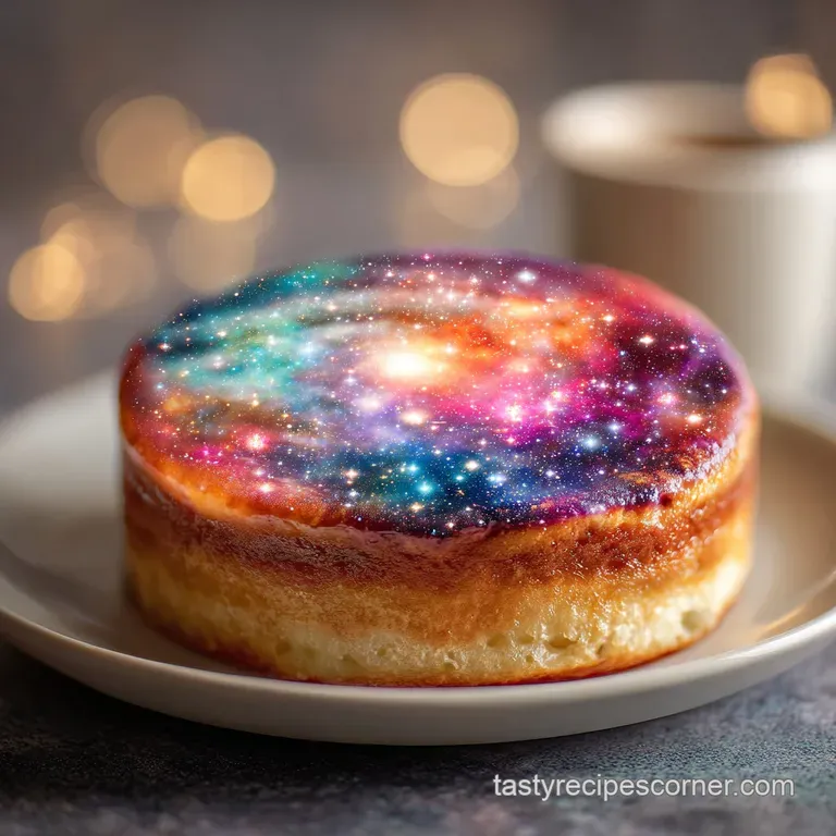 Slice of frosted cake with vibrant layers on a dessert plate, hinting at moist texture and sweet flavor. Sprinkles add whi...