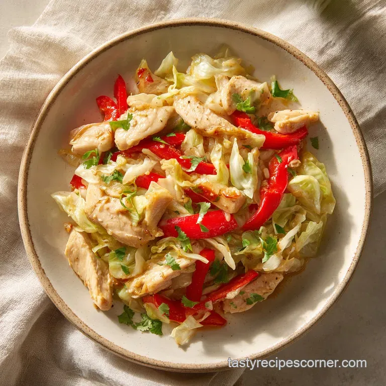 Steaming stir-fry elegantly plated with a sprinkle of sesame seeds and a vibrant green scallion garnish against a soft bac...