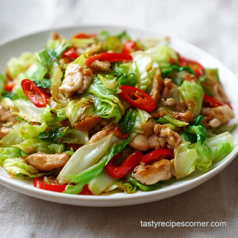 Chicken Cabbage Red Pepper Stir Fry