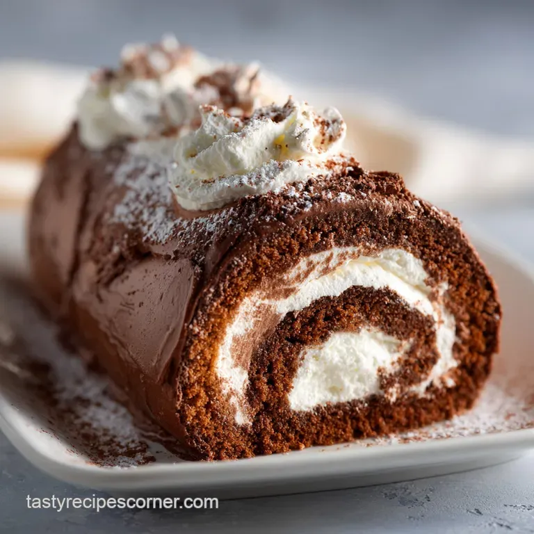 Chocolate Yule Log: Cocoa Sponge Spiral