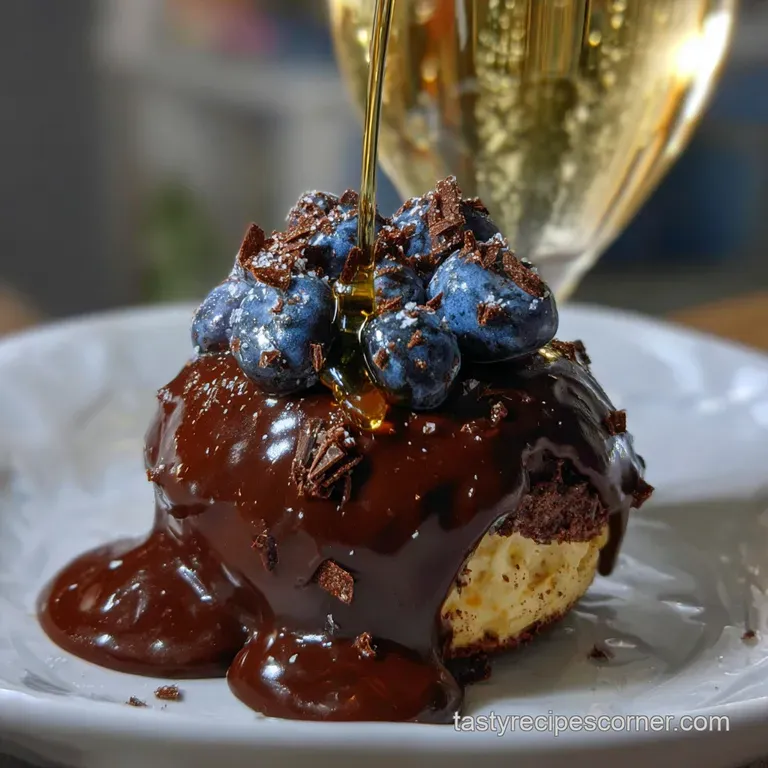 New Year Party Dessert Recipe with Chocolate and Champagne