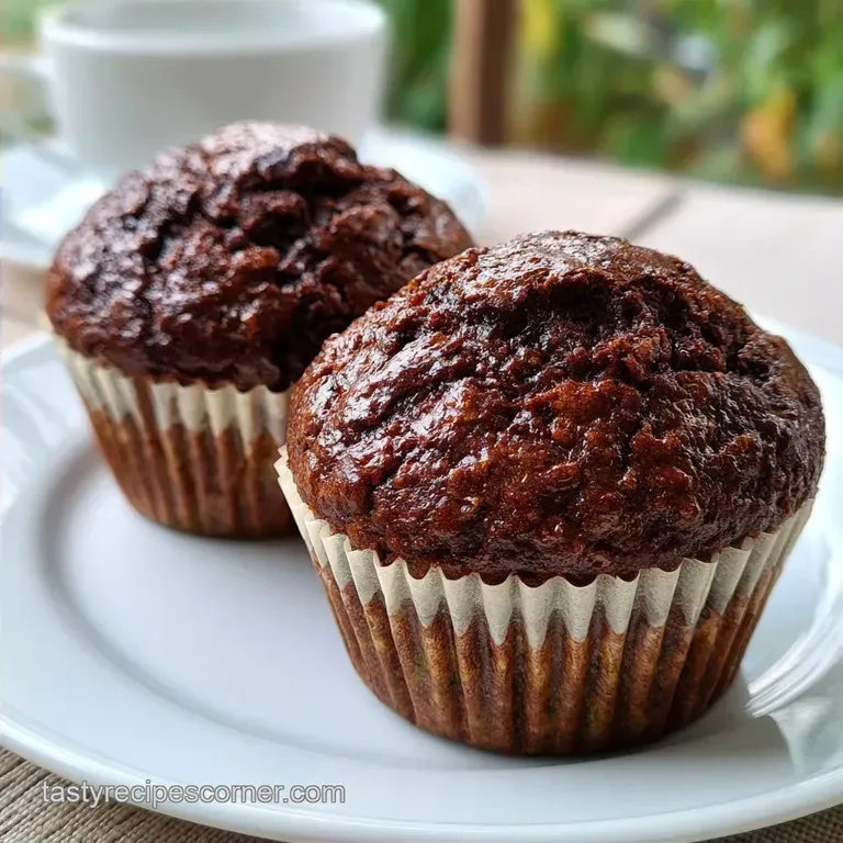 Fudgy Chocolate Zucchini Muffins