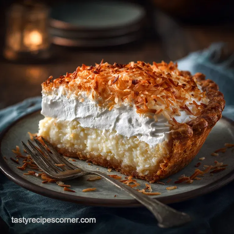 Coconut Pie with Cream of Coconut: the Ultimate Rich Silky Custard presentation
