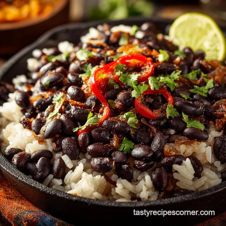 Black Beans and Rice: the Ultimate Cuban Congr&iacute; Recipe presentation