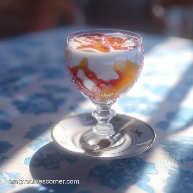 An artfully poured violet cocktail with a sparkling shimmer, garnished with a citrus twist.