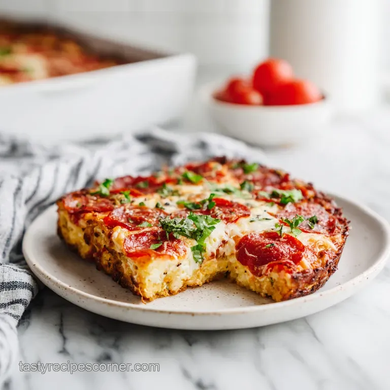 Easy Low Carb Cauliflower Pizza Casserole