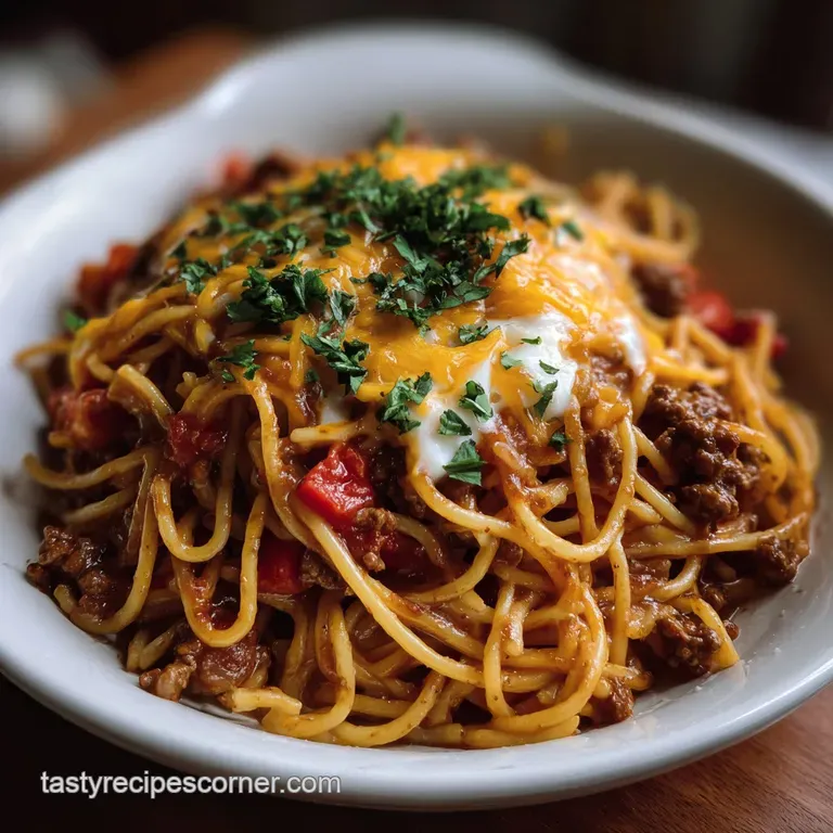 Easy Taco Spaghetti Recipe One Pot Taco Spaghetti: Quick Comfort presentation