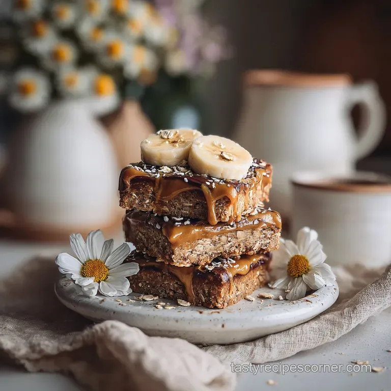 Energizing Banana Oatmeal Bar with Peanut Butter
