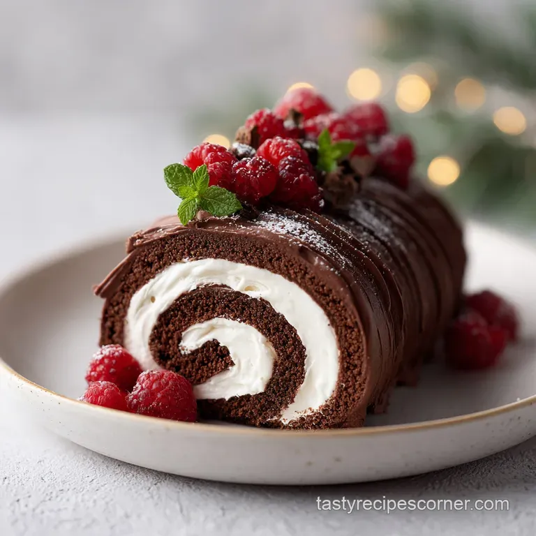 Flourless Yule Log Cake with Mascarpone Cream
