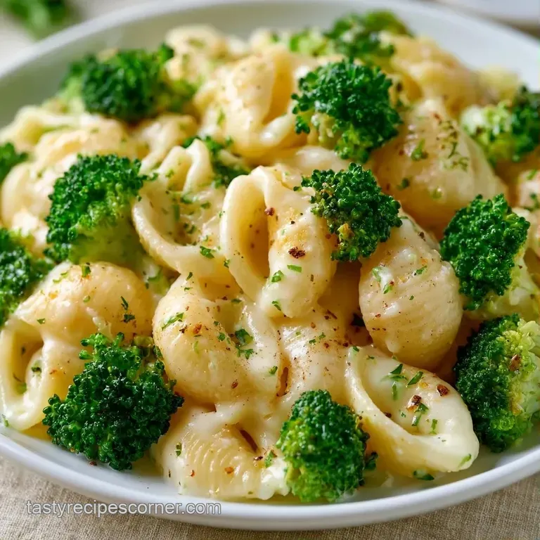 Small colorful toddler bowl filled with golden cheesy pasta, garnished with a tiny pinch of bright green parsley