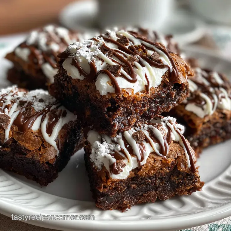 A football brownie on a white plate, showing off its rich, dark chocolate color and detailed white frosting decoration.