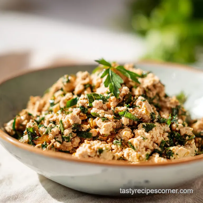 Ground Chicken with Garlic and Herbs