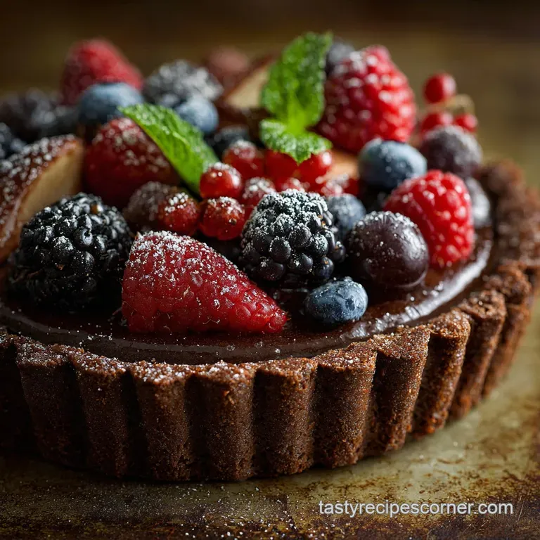 Gluten Free Desserts: Decadent Brownie Tart with Sea Salt Caramel presentation