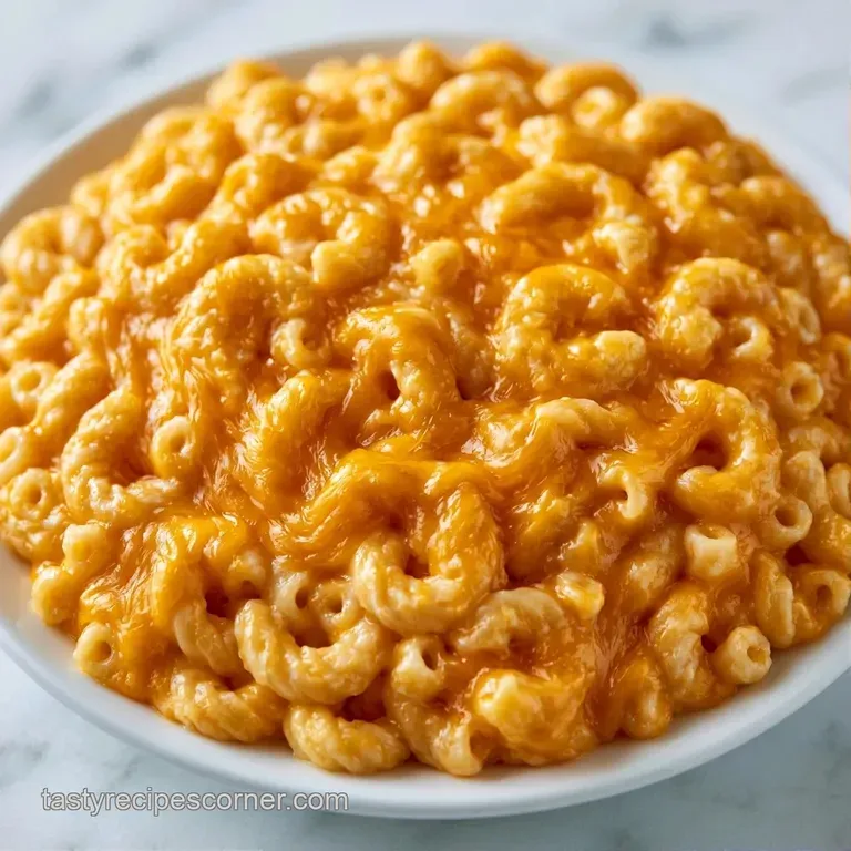 Swirls of velvety orange pasta elegantly plated in a white ceramic bowl with a sprig of fresh basil on top.